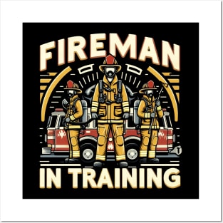 FIREMAN IN TRAINING funny Posters and Art